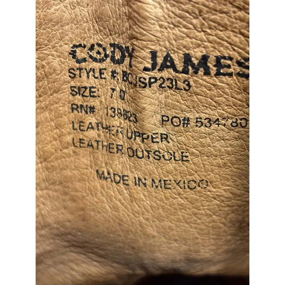 Cody James Handcrafted Mexico Bison Print Leather Western Cowboy Boots Men’s 7D